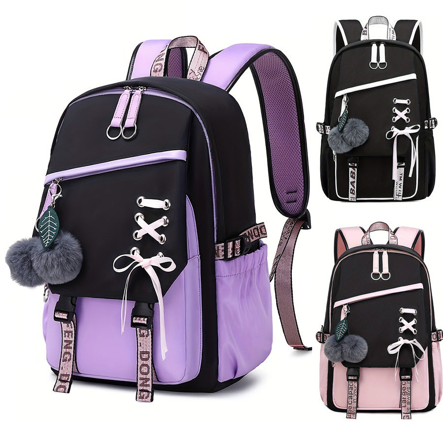 New Bow Women’s Backpack Girl Cute Sweet Backpack - Cute Bow Backpack for Girls Who Love Sweet Style