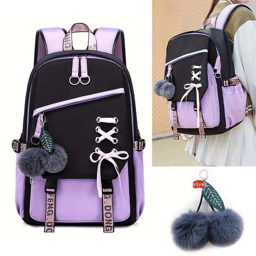 New Bow Women’s Backpack Girl Cute Sweet Backpack - Cute Bow Backpack for Girls Who Love Sweet Style