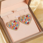 Colorful Alloy Zircon Heart Earrings for Women in the United States and CHF - Heartfelt Bling: Love on a Budget united