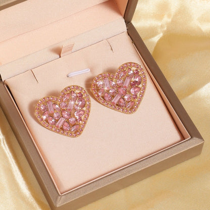 Colorful Alloy Zircon Heart Earrings for Women in the United States and CHF - Heartfelt Bling: Love on a Budget united