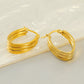 New European And American Style Stainless Steel Gold Pigment Ring Delicate Earrings - Shiny Stainless Steel Earrings