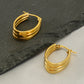 New European And American Style Stainless Steel Gold Pigment Ring Delicate Earrings - Shiny Stainless Steel Earrings