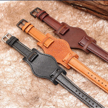 New Leather Strap Accessory In First Layer Cowhide - New Leather Strap with Stainless Steel Clasp Accessory