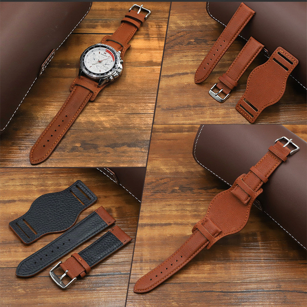 New Leather Strap Accessory In First Layer Cowhide - New Leather Strap with Stainless Steel Clasp Accessory