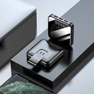 Mini Portable Charger with Digital Display and Multi-U Port Output - New Stand mini charger portable stand digital