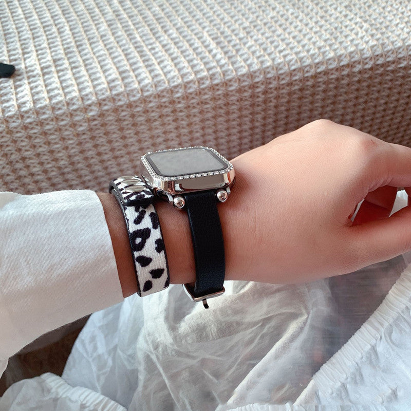 Personalized Ethnic Style Leather Strap for iWatch 38-45mm with Custom Interface - personalized ethnic style leather