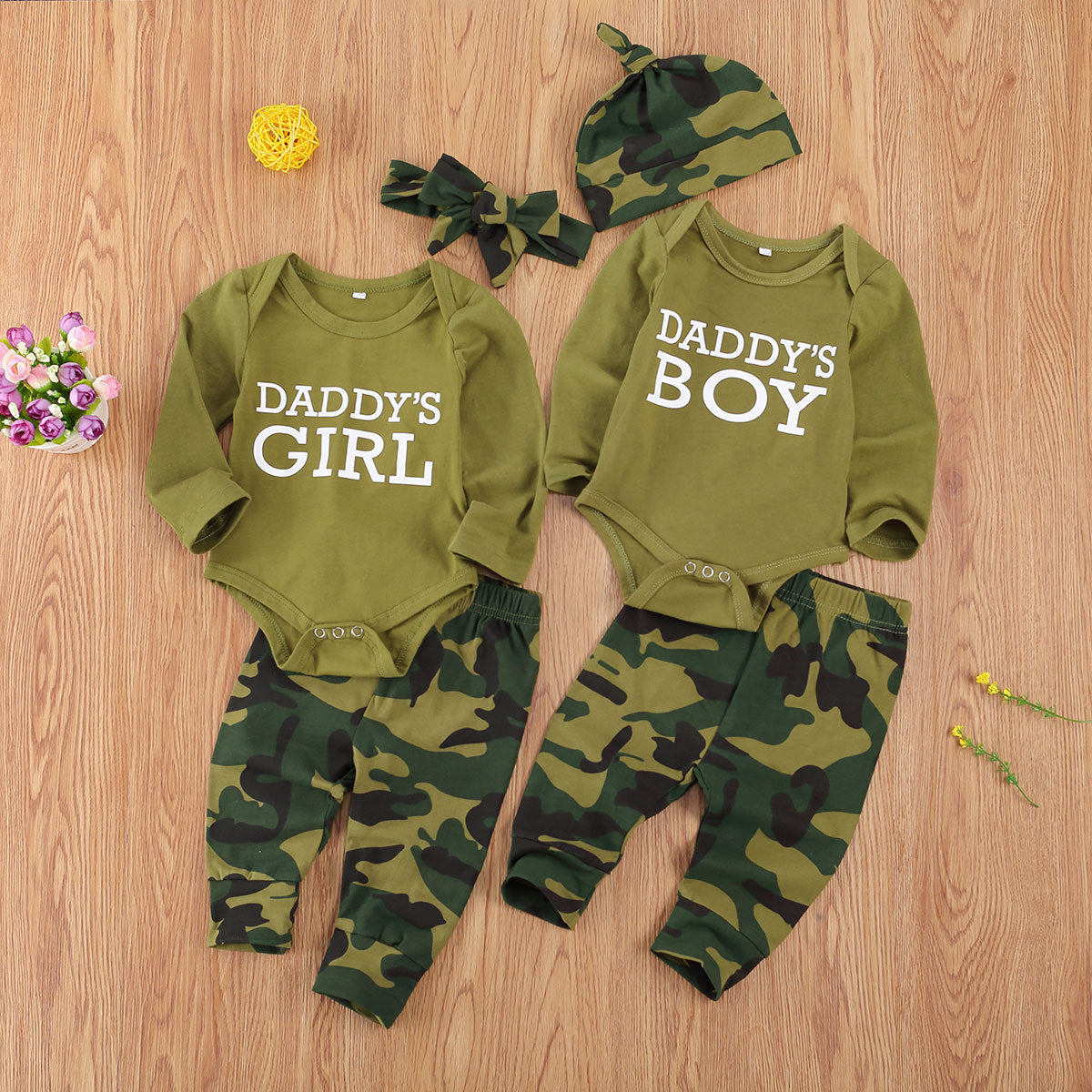 New Products Set Letter Camouflage Printed Children Set - Camo Cuties Uniting Style with Main Fabric Magic