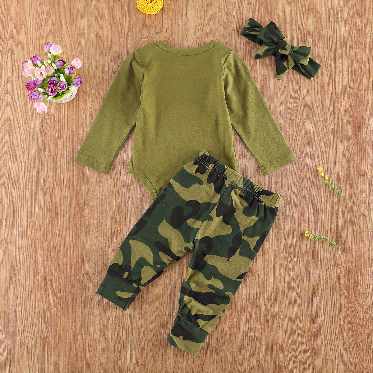 New Products Set Letter Camouflage Printed Children Set - Camo Cuties Uniting Style with Main Fabric Magic