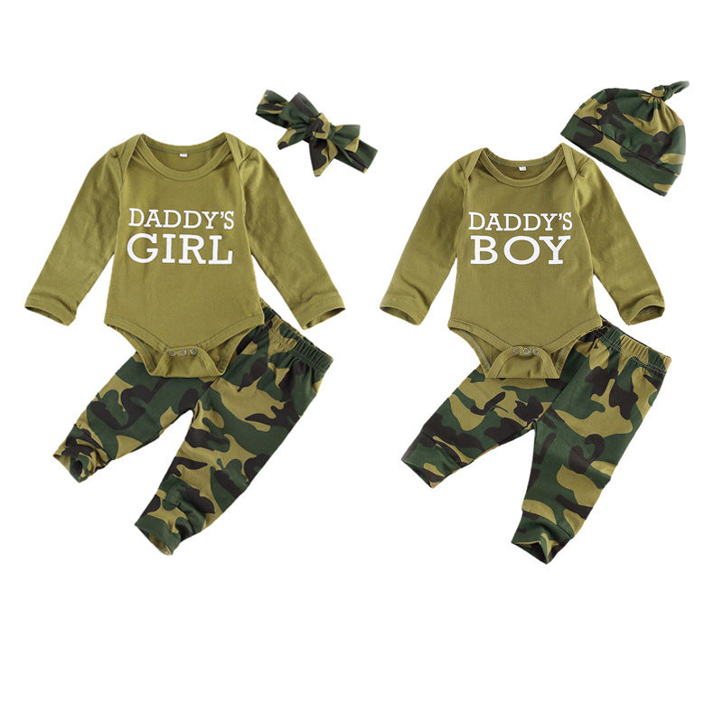 New Products Set Letter Camouflage Printed Children Set - Camo Cuties Uniting Style with Main Fabric Magic