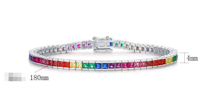 New Rainbow Zircon Bracelet Female S925 Silver - New Rainbow Zircon Bracelet in S925 Silver