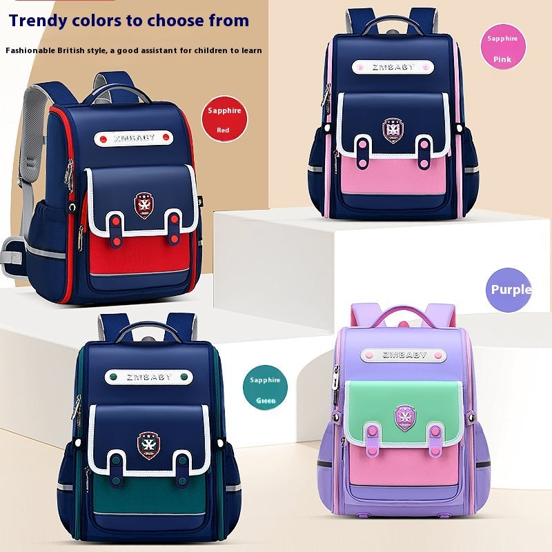 New Sesame Baby Primary School Schoolbag Grade 1-3-6 British Style Boys’ Schoolbag Lightweight Girls Backpack