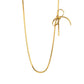 New Stainless Steel Blade Chain Plated 18K Gold Necklace Female - Shiny Bow Necklace for Stylish Steel Queens