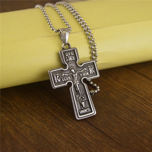 Vintage Cross Stainless Steel Pendant in Titanium - New Necklace vintage cross stainless steel pendant