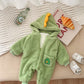 Newborn Autumn And Winter Fleece-lined Thickened Jumpsuit - Tiny Tots Stay Toasty in Fleece-tastic Jumpsuit