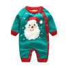 Newborn Baby Clothes Baby Crawling Clothes Thickening Out Baby Harness - Green santa head