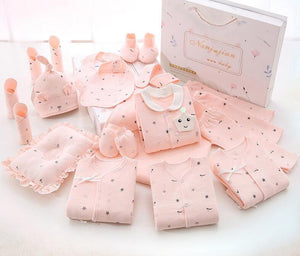 Newborn Baby Clothes Thin Suit Baby Gift Box - Tiny Fashionistas Unite in Four Seasons Blue Gift Box