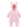 Nyfödda baby onesies baby kläder romper baby quilted - Rosa