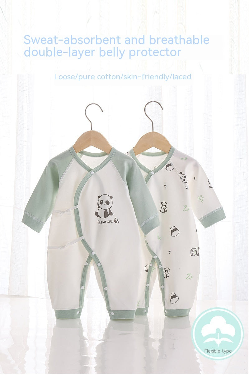 Newborn Clothes Pure Cotton Boneless Baby Jumpsuit Four Seasons Bandage - Pure Cotton Baby Jumpsuit for All Seasons