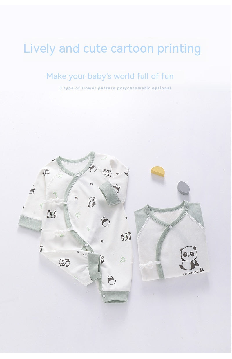 Newborn Clothes Pure Cotton Boneless Baby Jumpsuit Four Seasons Bandage - Pure Cotton Baby Jumpsuit for All Seasons