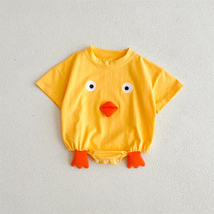 Yellow Chicken Triangle Rompers for Men and Women in Cotton Fabric - Chic Tiny Trendsetters united states chf triangle
