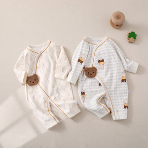 Baby Butterfly Jumpsuit with Beige and White Animal Designs for United States - Boneless Tiny Trendsetters united