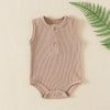 Newborn Jumpsuit Sleeveless Triangle Rompers - Camel