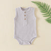 Newborn Jumpsuit Sleeveless Triangle Rompers - Light Gray