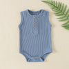 Newborn Jumpsuit Sleeveless Triangle Rompers - Navy Blue