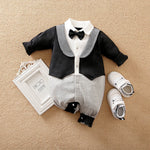 Newborn New Baby New Year’s Eve Clothes Gentleman Hundred Hitch Jumpsuit - New Year’s Eve Baby Gentleman Jumpsuit