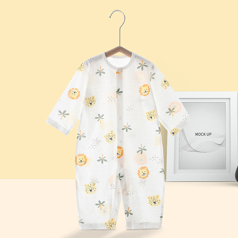 Newborn Pure Cotton Spring And Autumn Pajamas Air Conditioning Clothes - Cozy Cotton PJs for Your Tiny Nap Champion