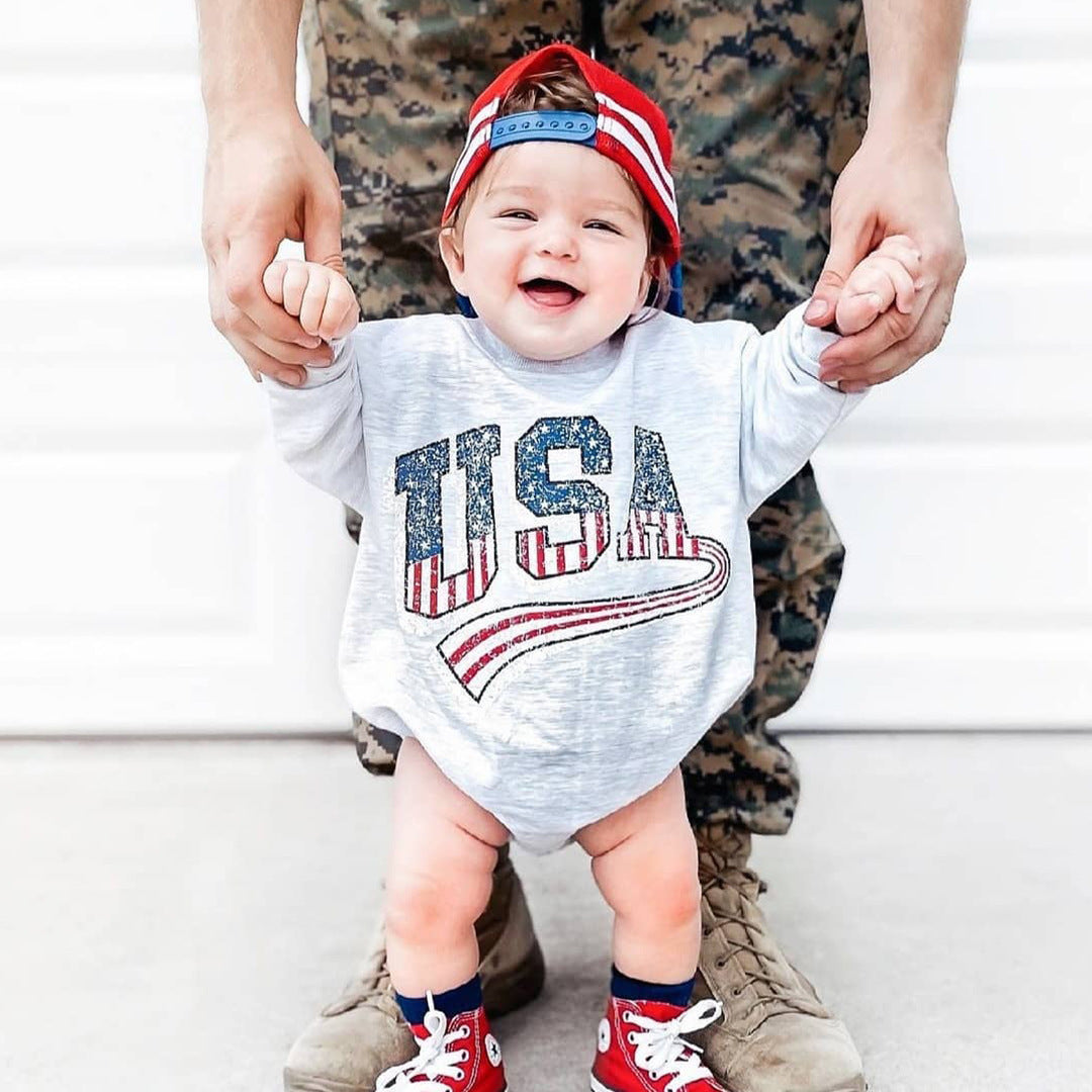 Newborn Summer Jumpsuit in Gray White or Caramel Cotton Short Sleeve - Tiny Trendsetter’s Fun newborn summer jumpsuit