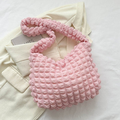Niche Pleated Clouds Cute Western Style Underarm Bag for Daily - Teleplus niche pleated clouds cute western style