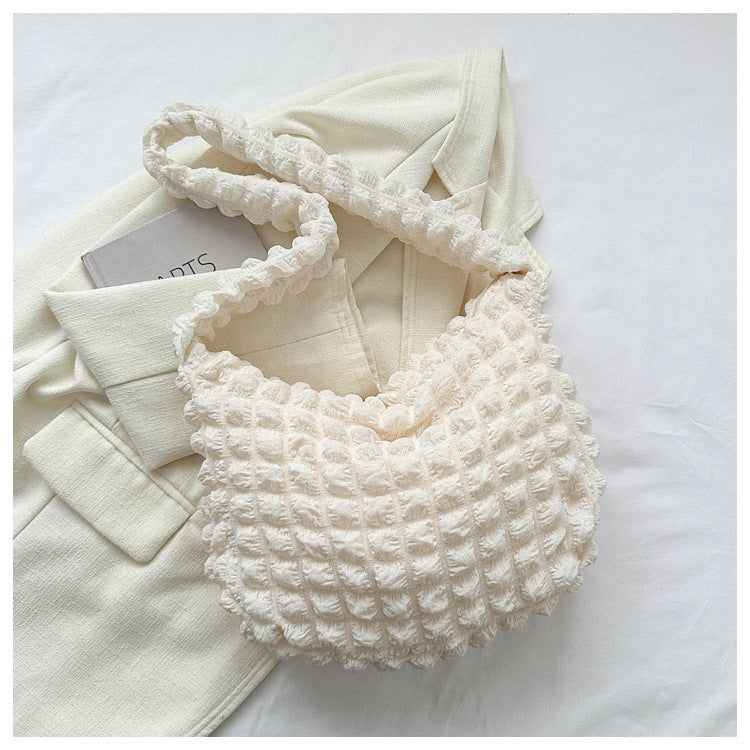 Niche Pleated Clouds Cute Western Style Underarm Bag for Daily - Teleplus niche pleated clouds cute western style