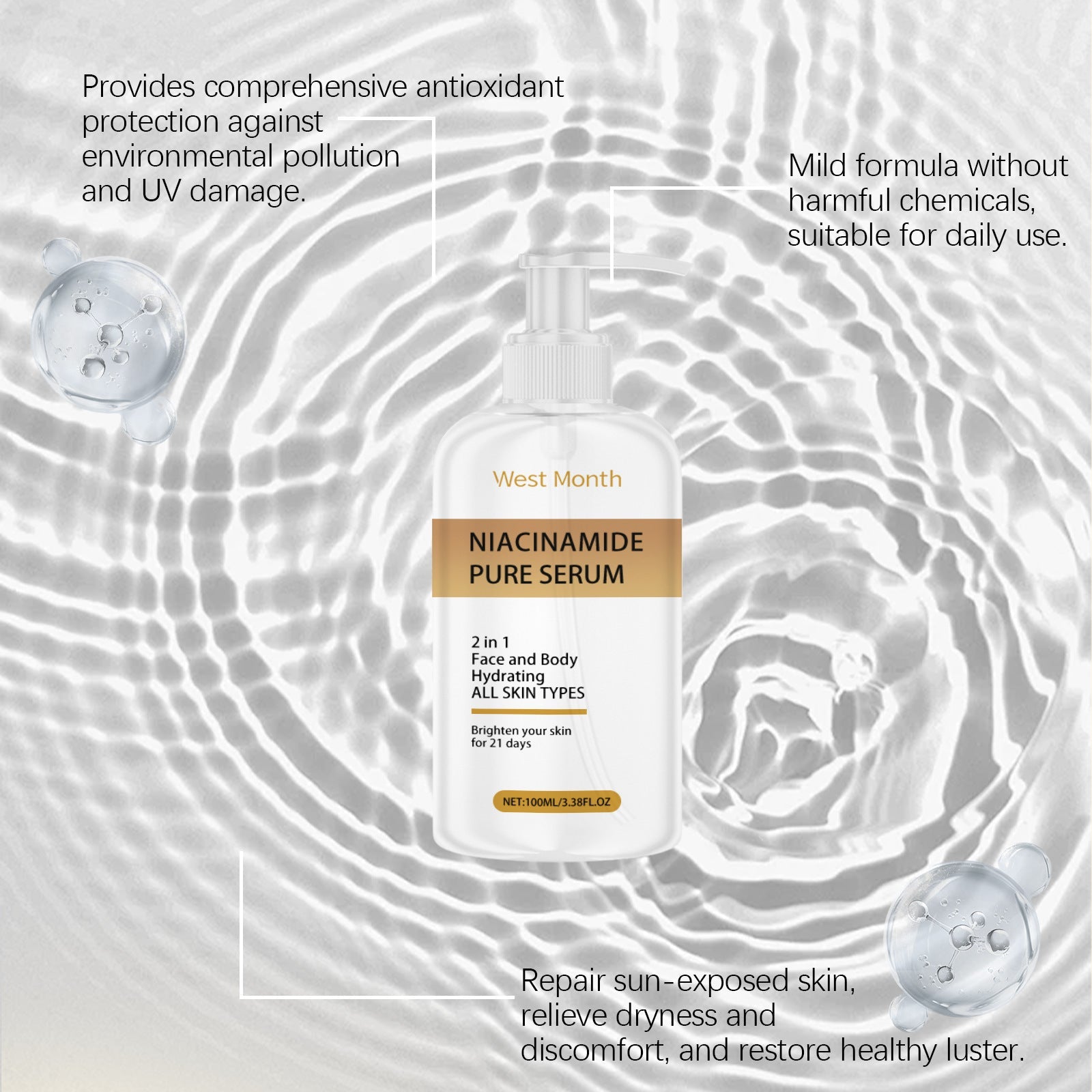 Nicotinamide Essence Liquid for Skin Care and Makeup Beauty Tools 100ml - Teleplus nicotinamide essence liquid makeup