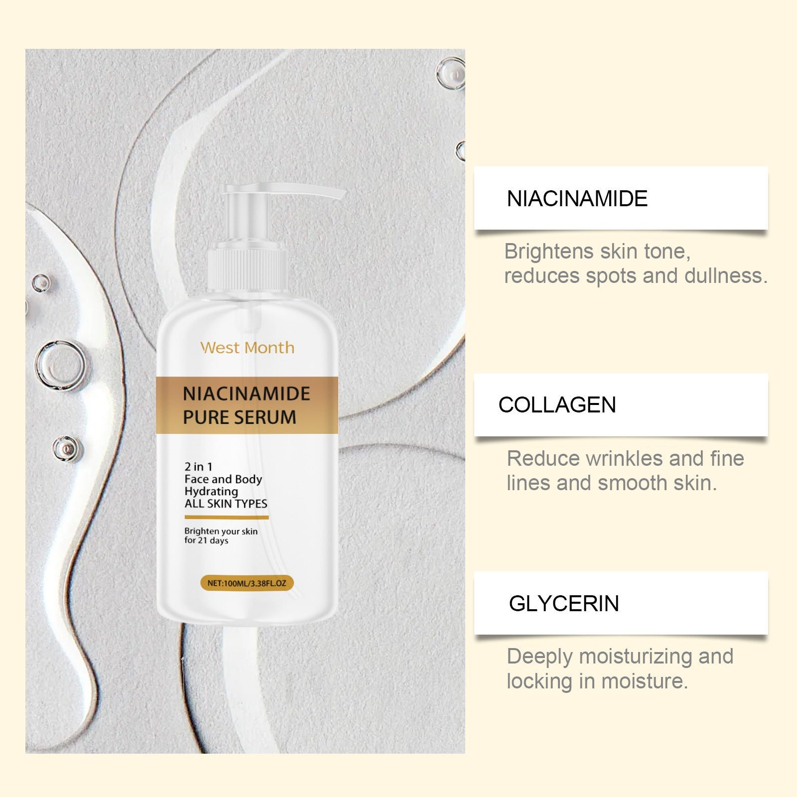 Nicotinamide Essence Liquid for Skin Care and Makeup Beauty Tools 100ml - Teleplus nicotinamide essence liquid makeup