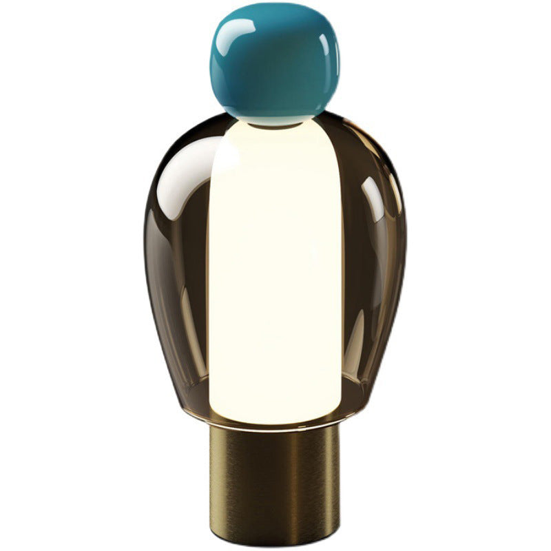 Nordic Modern Glass Charging Table Lamp with Geometric Design in Multiple Colors - nordic modern glass charging table