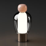 Nordic Modern Glass Charging Table Lamp with Geometric Design in Multiple Colors - nordic modern glass charging table
