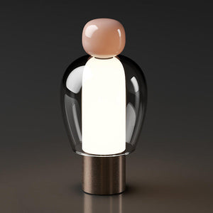 Nordic Modern Glass Charging Table Lamp with Geometric Design in Multiple Colors - nordic modern glass charging table