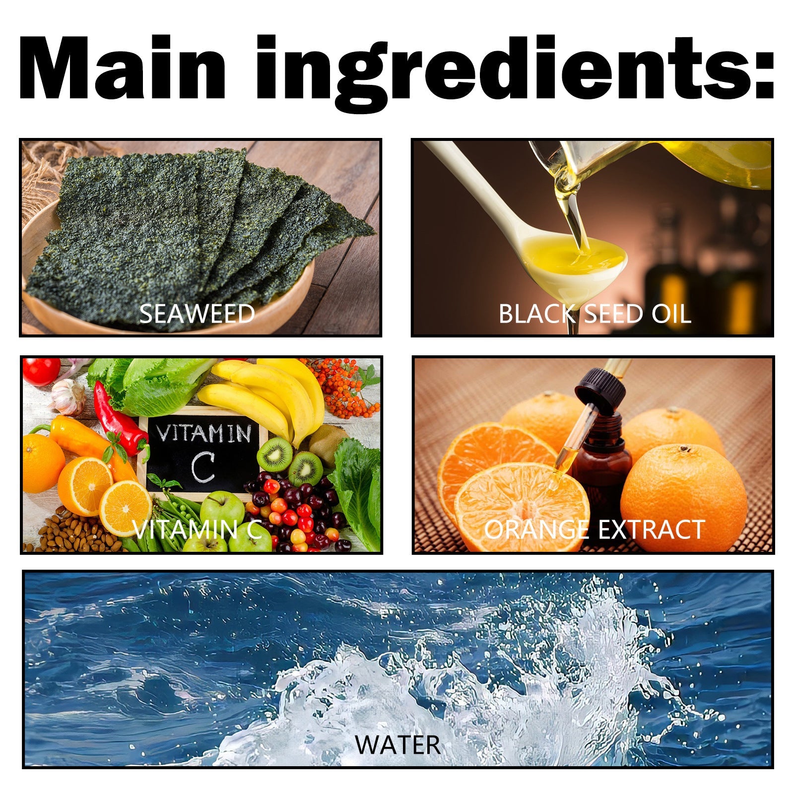 Nourishing Body Care Drops with Water Seaweed Black Seed Oil and Vitamin C - Teleplus black seed oil nourishing body