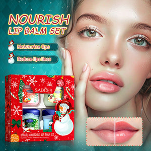 Nourishing Lip Balm Set with Moisturizing Lipstick in Wooden Tone for Christmas - Teleplus english christmas nourishing