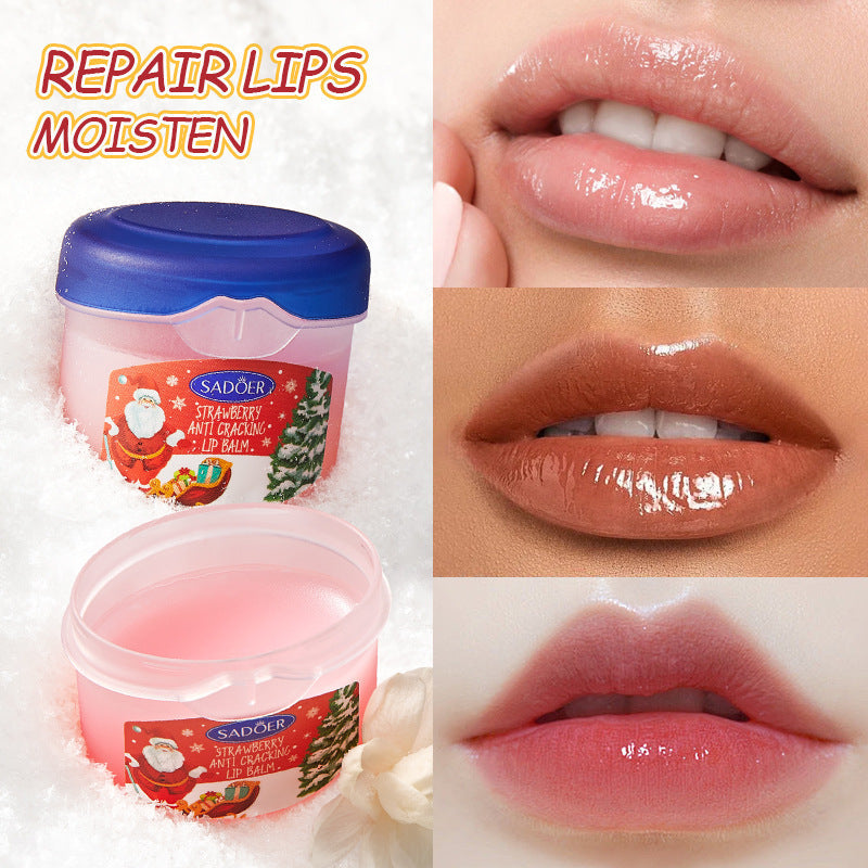 Nourishing Lip Balm Set with Moisturizing Lipstick in Wooden Tone for Christmas - Teleplus english christmas nourishing
