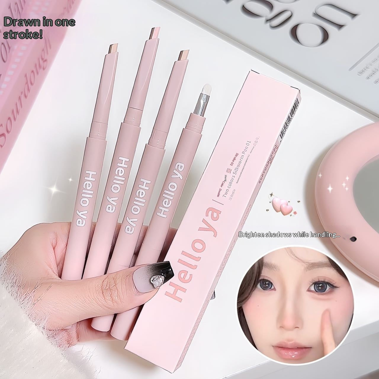 Nude Beige Pink Brown Eye Shadow Pen Long Lasting Makeup Tool