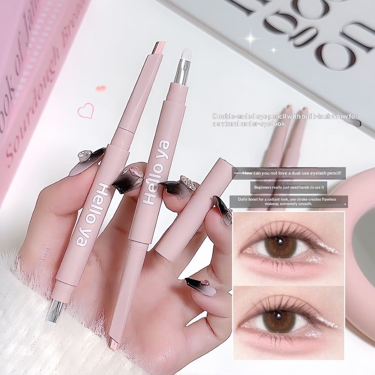Nude Beige Pink Brown Eye Shadow Pen Long Lasting Makeup Tool