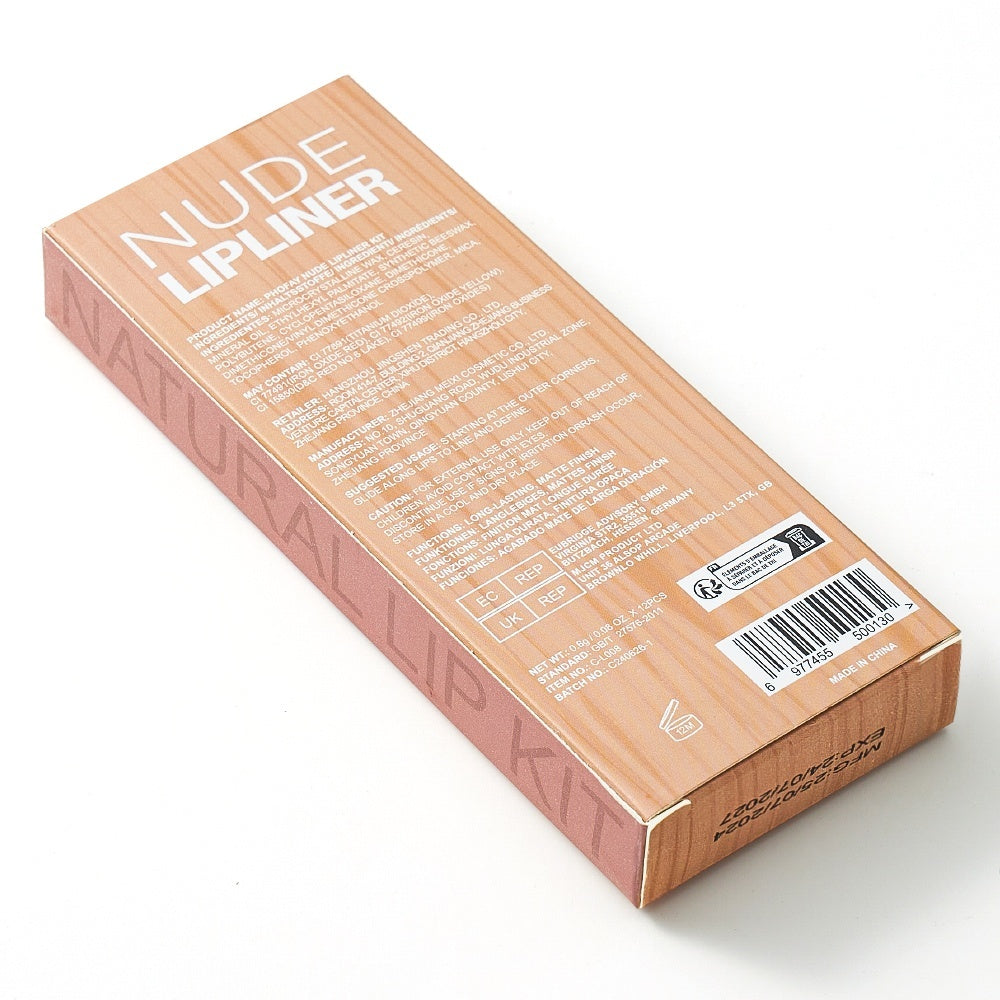 Nude Lipliner Kit with Gloss and Long-lasting Lip - Teleplus Lipgloss lip gloss nude lipliner kit