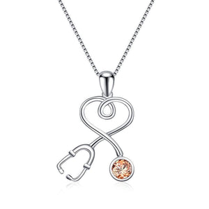 United States Stethoscope Necklace for Medical Professionals and Students - Health Heroes in Silver united states chf