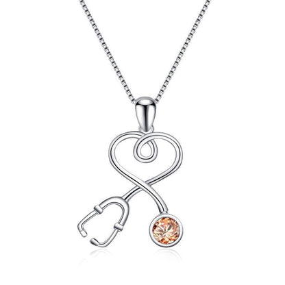 United States Stethoscope Necklace for Medical Professionals and Students - Health Heroes in Silver united states chf