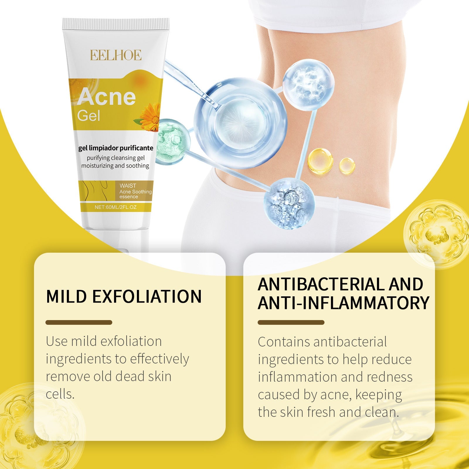 Nursing Gel with Hyaluronic Acid Aloe Salicylate and Gold Chrysanthemum 60ml - nursing gel hyaluronic acid gold