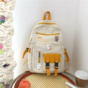 Nylon Backpack with Bear Pendant Gift Send School Bag for Kids - Teleplus send bear pendant