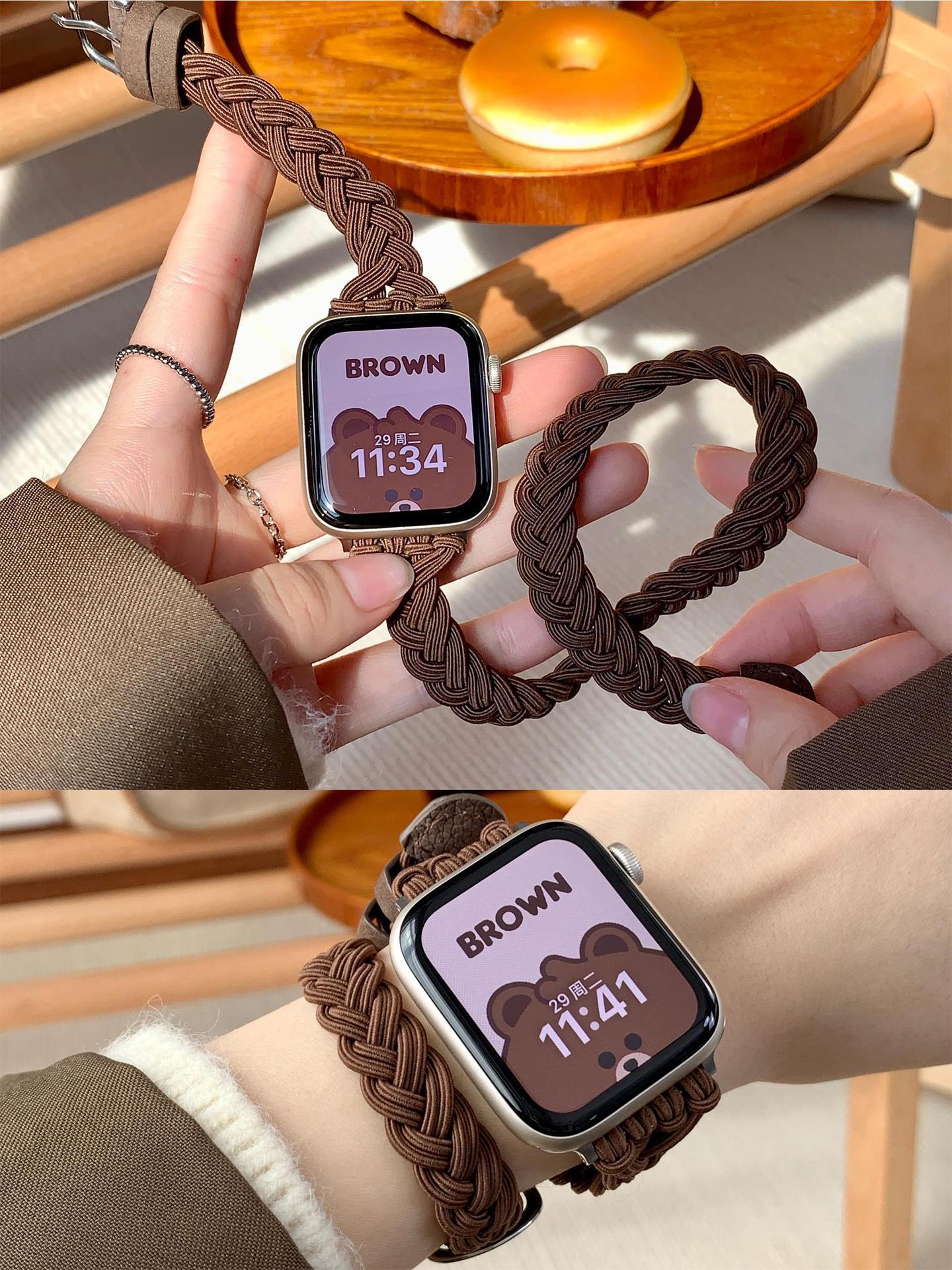 Nylon Leather Strap for Apple Watch 38-49mm Replacement Rope Band - That Will Make Your Jealous nylon leather strap