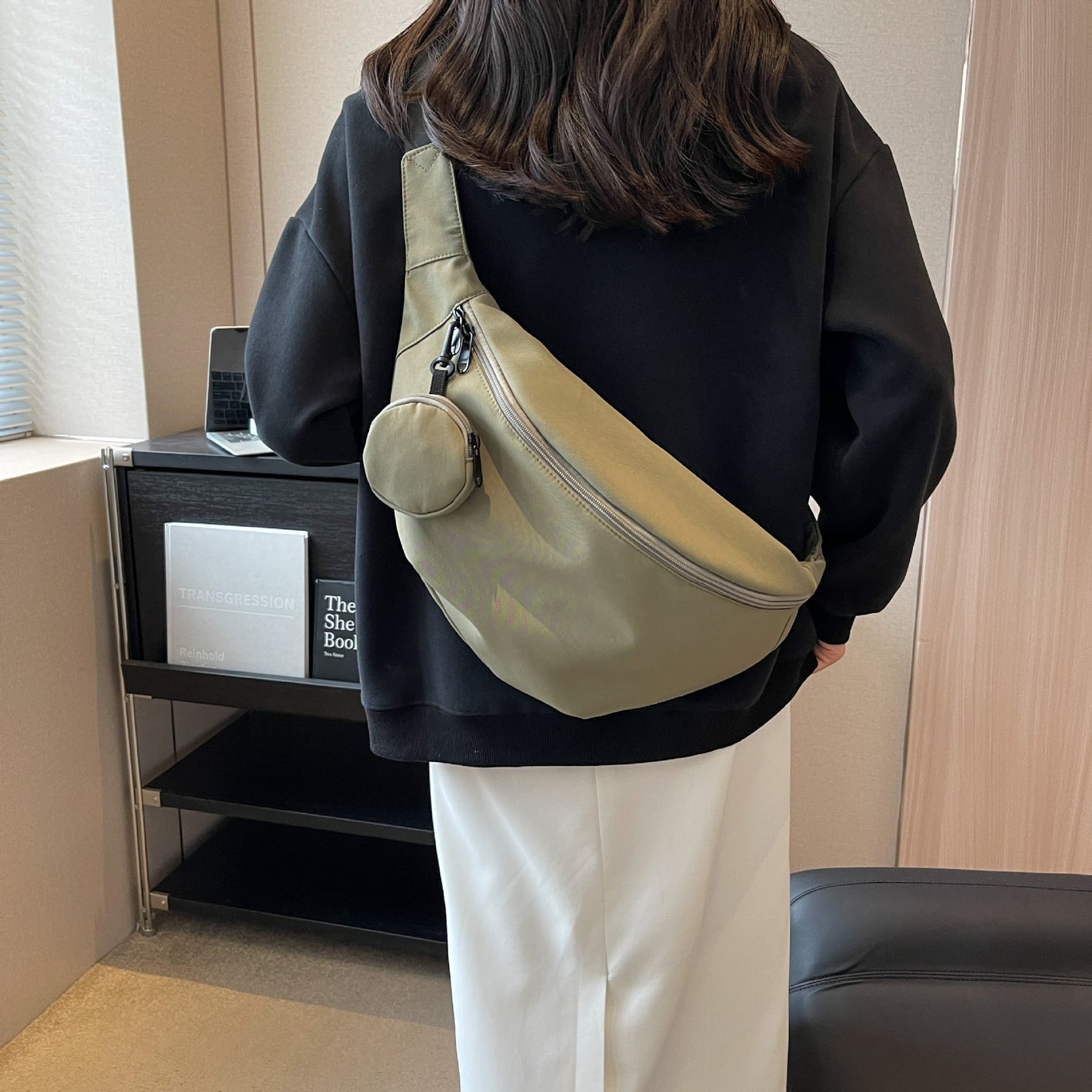 Nylon Waist Bag Crossbody Street Style with Sandwich Pocket and Custom Labels - crossbody nylon waist bag street